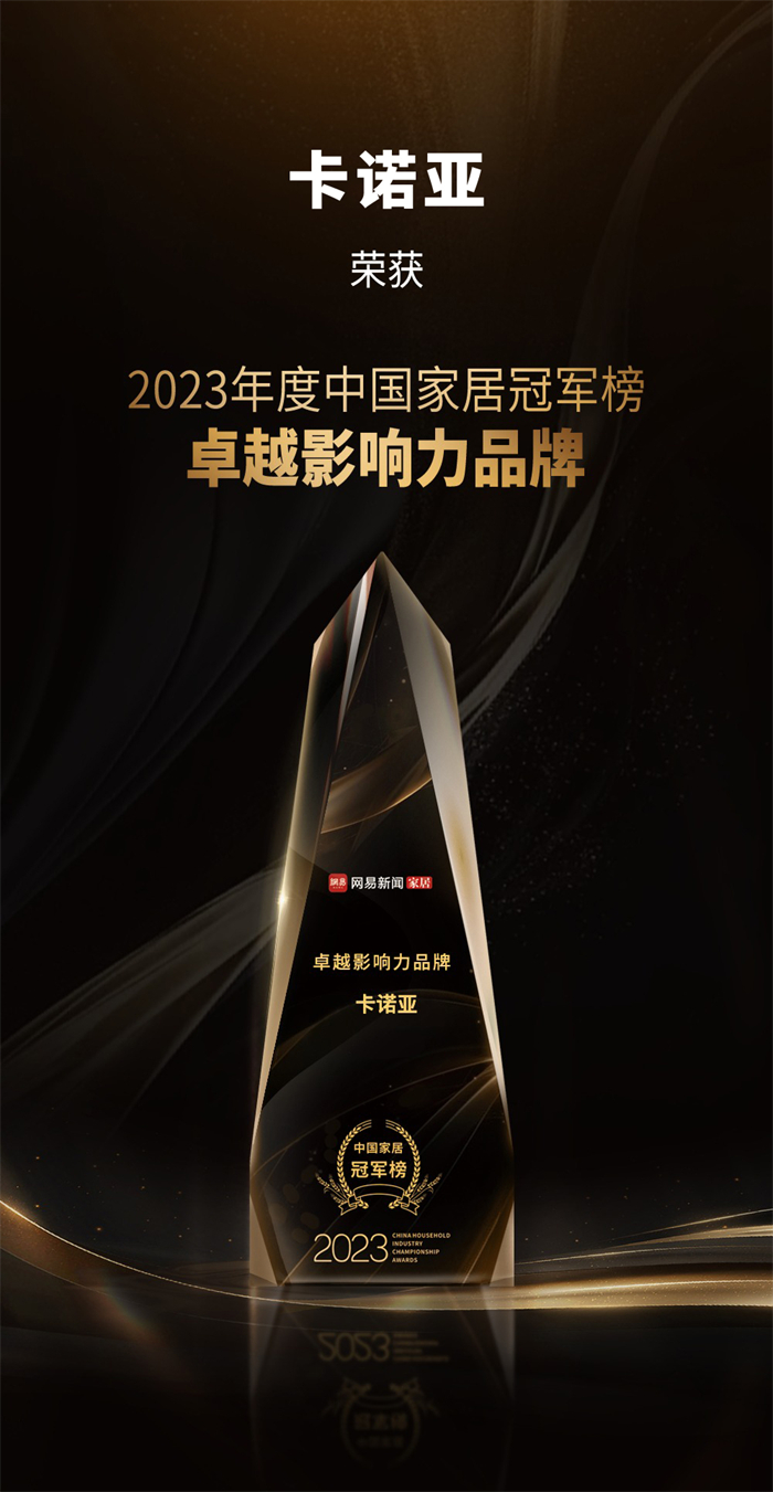 卡諾亞喜獲“卓越影響力品牌”、“年度領(lǐng)軍人物”重磅榮譽